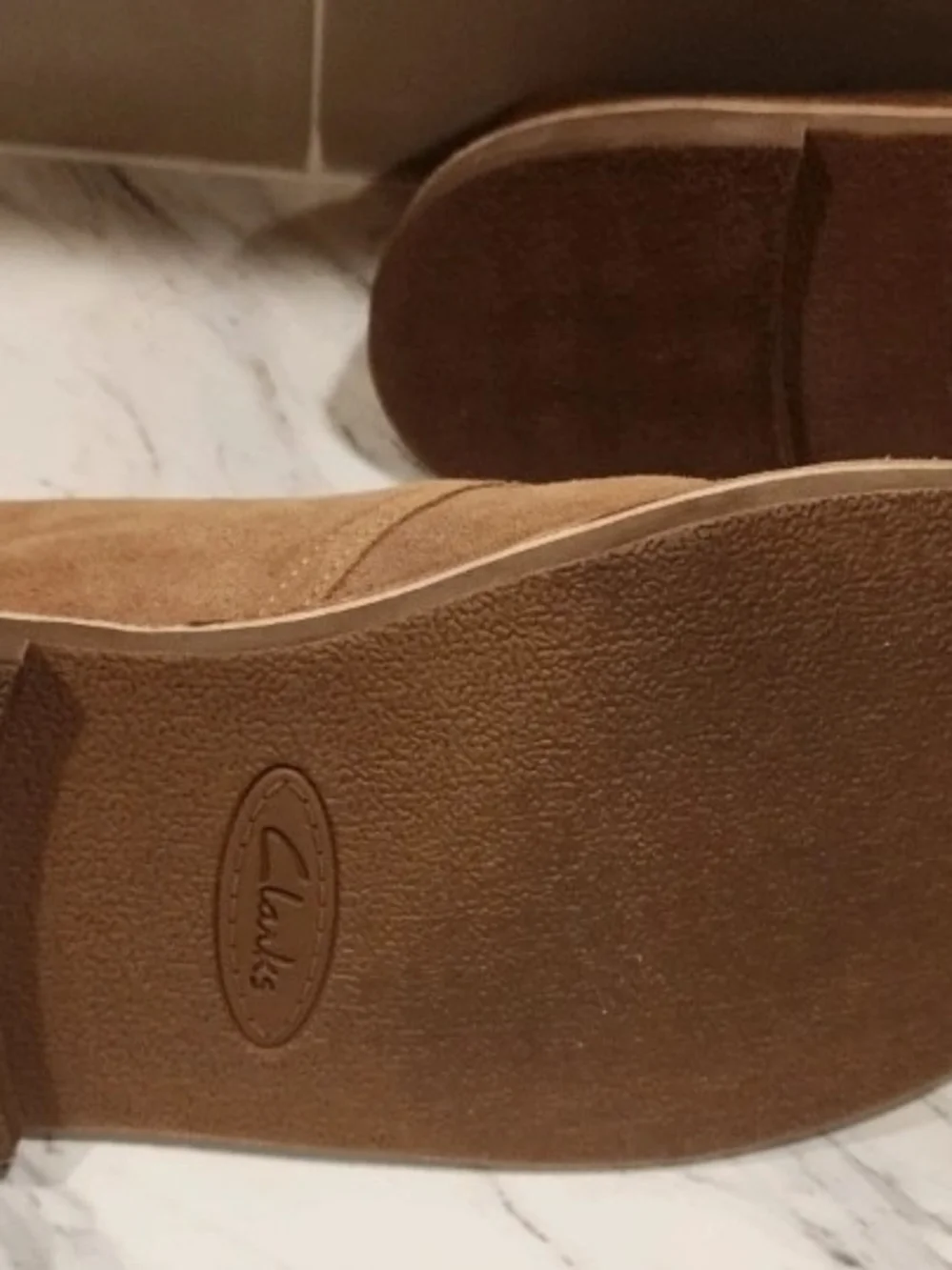 Clarks Men's Suede Like Boots in Brown Size Mens Size 13 Wide